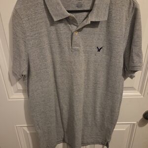 American Eagle Outfitters Light Gray Polo Shirt